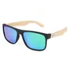 Moda Europea y Americana Patas de Madera de Bambú Bambú Moso Gafas de Sol Clásicas de Viaje para Hombres y Mujeres Marco de Laca Elástica