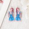 Vestido de princesa acrílico estampado en relieve niña DIY llavero colgante accesorios para el cabello aretes accesorios