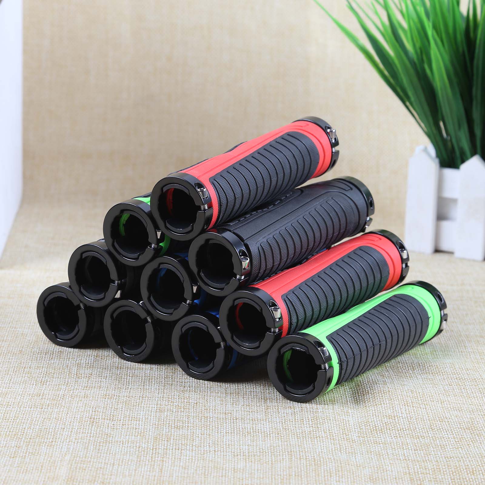 Bicycle Handlebar Grips MTB Road Bike Double Lock Rubber Grips 131*32*44mm Shock-absorbing Cycling Handle Ergonomic Handle Bar