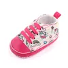 Sapatos de bebê de 0 a 1 ano, sapatos de lona estampada, sapatos casuais com cadarço, sapatos para bebês e crianças pequenas, atacado 2647