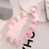 Nuevo Lanyard para Teléfono con Cuentas de Cubo de Queso Encanto de Bolso de Pompones Creativo Llavero con Cuentas Pintadas a Mano Accesorios Venta al por Mayor
