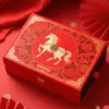 Caja de Regalo de Año Nuevo, Caja de Regalo de Año Nuevo, Caja Vacía, Caja de Regalo del Año del Caballo, Frutos Secos y Especialidades Locales, Caja de Regalo del Festival de Primavera, Caja de Empaque tipo Bolsa para Artículos de Año Nuevo