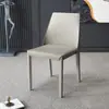 Cadeira de Jantar em Couro de Sela para Uso Doméstico, Cadeira de Jantar Moderna Minimalista Nórdica de Luxo Leve, Cadeira de Jantar Minimalista Italiana com Encosto