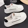 Zapatos Blancos de Piel de Vaca de Primera Capa Zapatos para Mujer 2026 Otoño Nuevos Versátiles Cómodos Zapatos de Plataforma Ligeros Deportivos Casuales