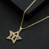 Diseño minoritario europeo y americano de alta gama Colgante de estrella de cinco puntas MAMA 2022 collar simple con incrustaciones de circonio venta al por mayor de joyería transfronteriza