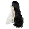 Sobre Rompiendo Balas Rueda de Balas Danza Oso Blanco y Negro Peluca de Cosplay Personificación Turno Cuerpo Femenino Cabello Largo Rizado Blanco y Negro
