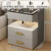 2026 Mesa de noche inteligente para dormitorio, hogar, carga inalámbrica, cerradura de huellas dactilares, gabinete de noche con almacenamiento, cerradura de contraseña