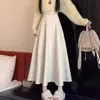 Adecuada para Caderas y Muslos Gruesos, Falda de Longitud Media, Estilo Verano 2026, Falda Acampanada de Cintura Alta Adelgazante para Mujer, con Pliegues Abullonados que Ceñen las Caderas