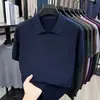 Ropa de punto de lana fina de manga corta para hombre transfronteriza, cuello de gaviota, nuevo estilo Primavera y Otoño 2026, capa base, ropa de hombre, suéter