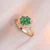 Collar para Mujer Ins Trendy Tiktok Esmeralda Corazón Set Anillo Giratorio Circonita Micro-Incrustada Acero Titanio Cadena Clavícula