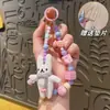 Cordão de Celular de Coelho Tricotado em Lã Corrente de Celular com Contas Criativa Chaveiro Pingente de Bolsa Decoração de Câmera