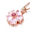 Colgante de Cristal de Polvo de Flor de Durazno Noble, Colgante de Cristal de Polvo de Pétalo de Capullo de Corazón de Durazno Dulce, Cristalino en Forma de Corazón de Piedra de Hibisco