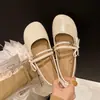 Zapatos Mary Jane de suela blanda estilo francés 2026 para mujer, nueva colección primavera/otoño, punta redonda, moño de perlas, estilo de hada, perfectos con vestidos