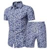 2021eBay AliExpress Amazon traje casual para hombre moda slim camisa de manga corta pantalones cortos traje de dos piezas para hombre