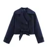 Abrigo largo con cinturón versátil de manga larga para mujer, Chaqueta, Top, Moda europea y americana transfronteriza, Venta al por mayor, Novedad Primavera y Otoño 2026