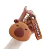 Linda Cartera de Silicona de Capibara, Bolsa de Dibujos Animados para Niños, Bolsa de Almacenamiento Portátil, Tarjetero, Bolsa para Auriculares, Colgante Pequeño
