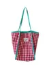 Bolso de Hombro Cuadros Dopamina Contraste Gran Capacidad Bolso de Viaje Bolso Tote Doble Capa Bolsa Ligera de Tela Mochila para Estudiante Universitario