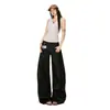 ¡OOTD del día 26!|Primavera 2026 Nuevo Diseño Retro Americano Pantalones de Hoja de Sable de Cintura Baja Jeans de Pierna Ancha para Mujer