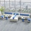 Canto Sofá Criativo Recepção de Escritório Área de Lounge Cabine Sofá de Negociação Mesa de Centro Simples Moderna