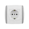 Venta Directa de Comercio Exterior Tipo 80 Empotrado en Pared Estilo Europeo 16A Estándar Europeo Francés Alemán Serie Borde Gris Enchufe Interruptor de Corriente