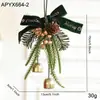 Adornos de Navidad Cascabeles Pequeños Lazos de Terciopelo Escena de Árbol de Navidad Piña Suministros de Decoración Piezas Pequeñas Colgantes Decorativas