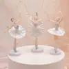 Decoración de pastel de cumpleaños niña de ballet bailando postre para hornear mesa postre hermoso vestido de amor decoración enchufe