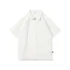Comercio exterior transfronterizo ropa de hombre camiseta polo de algodón piqué 220g camiseta de hombre verano nueva casual cuello camisero camiseta con media cremallera