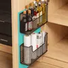 Estante de Almacenamiento de Película Fresca para Puerta de Gabinete de Cocina Caja de Almacenamiento Montada en la Pared Dentro de la Puerta del Gabinete Estante Multifuncional para Condimentos