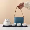 Set de Viaje de Panda Lindo Almacenamiento Taza de Preparación Rápida Portátil Una Tetera Tres Tazas Regalo de Negocio Creativo Logo
