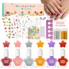 Conjunto de Esmalte Infantil Amazon à Base de Água Removível Secagem Rápida Conjunto de Ferramentas de Nail Art para Meninas Presente de Aniversário