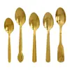 Cuchara de Concha de Acero Inoxidable, Cuchara de Café Retro, Cuchara para Revolver, Cuchara para Postre de Hogar y Restaurante, Cuchara para Miel, Cucharilla de Té Multipropósito
