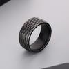 Anillo de tendencia europea y americana con baño de vacío, personalizado, retro, simple, de acero inoxidable, 10 mm, diamante liso, para hombre