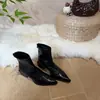 Botines y botas cortas de tacón grueso estilo francés, nuevo modelo 2026, elegantes y adecuados para faldas, botas Martin de tacón alto, botas finas de punta para mujer