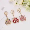 Llavero Creativo de Mariquita Siete Estrellas con Diamantes Llavero de Insecto Boutique Regalo Personalizado Colgante para Mochila Mayoreo