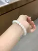 Pulseira de Jade Branco Hetian Natural para Mulheres, Pulseira de Contas Redondas para Homens, Pulseira de Contas de Jade Branco Estilo Antigo para Casais, Atacado do Fabricante