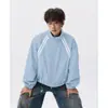 Cl2026 Chaqueta deportiva estilo americano para hombre, abrigo casual de cuello alto, marca de moda, chaqueta de béisbol a rayas de otoño, corte holgado