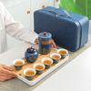 Juego de té de viaje, tetera japonesa portátil exprés, bandeja de té, juego de té para almacenamiento al aire libre, tetera, taza de té, regalo de negocios
