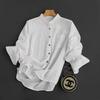 Camisa Elegante Casual de Manga Larga con Solapa Pequeña de Algodón para Bebé de Doble Capa Simple para Viajero Japonés