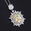 Deseo transfronterizo tiembla más vendido retro simulación diamante amarillo conjunto de diamantes para mujer Piedra Principal 10*14