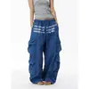 Comércio transfronteiriço Calça de trabalho Letter Design Masculino Tendência Toque Feminino Múltiplos Bolsos Estilo Fino Cauda Impressão de Cauda Verão Estilo Americano Loja