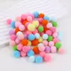 Punto alta elasticidad pompón bolas de felpa de colores bolas de pelo de poliéster pompones pequeños para manualidades juguetes para niños zapatos sombreros accesorios
