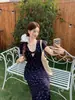 Vestido Floral de Encaje Retro de Manga Corta para Mujer en Verano, Cintura Delgado, Falda que se Ajusta a la Cadera, Falda Larga
