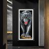 Novo ponto de cruz estampado leopardo preto sala de estar bordado a fio pintura decorativa para pendurar auto-bordado DIY pacote de material de bordado atacado de fábrica