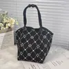 Bolsa Tote de Tricô para Lembrança de Casamento de Ano Novo Padrão de Desenho Animado Grande Capacidade Dobrável Leve Sacola de Tricô para Compras