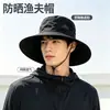 Sombrero de Montañismo, Sombrero de Ala Ancha para Viaje, Sombrero de Pescador con Protección Solar para Exteriores en Verano, Sombrero de Sol para Pesca para Hombres, Nuevo 2026 Protección UV