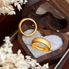 Anel Fechado em Ouro de Areia Vietnamita Estilo Chinês Novo Veludo Fio de Ouro Puxado com Toque de Alto Padrão, Anel de Banda Lisa Banhado a Ouro de Luxo Leve
