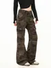 Pantalones Camuflados Retro Workwear Elegantes Oreeta para Hombres y Mujeres Aspecto Adelgazante Vintage Retro y Más Altos Casuales de Pierna Ligeramente Acampanada