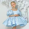 Vestido infantil, vestido de princesa, vestido de niña de hilo blanco abullonado, vestido de noche para desfile, vestido de presentadora para niña de las flores
