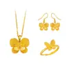 Oro Arena Vietnamita Cepillado Doble Capa Colgante Mariposa Mariposa Dorada Colgante Tridimensional Cobre Chapado en Oro Joyería para Mujer Fabricante Mayorista
