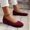 Zapatos de mamá de talla grande de comercio exterior, nuevos zapatos de mamá de punta redonda plana, sin cordones, de corte bajo, de punto, de moda, a juego, de primavera 2024, de Europa y América